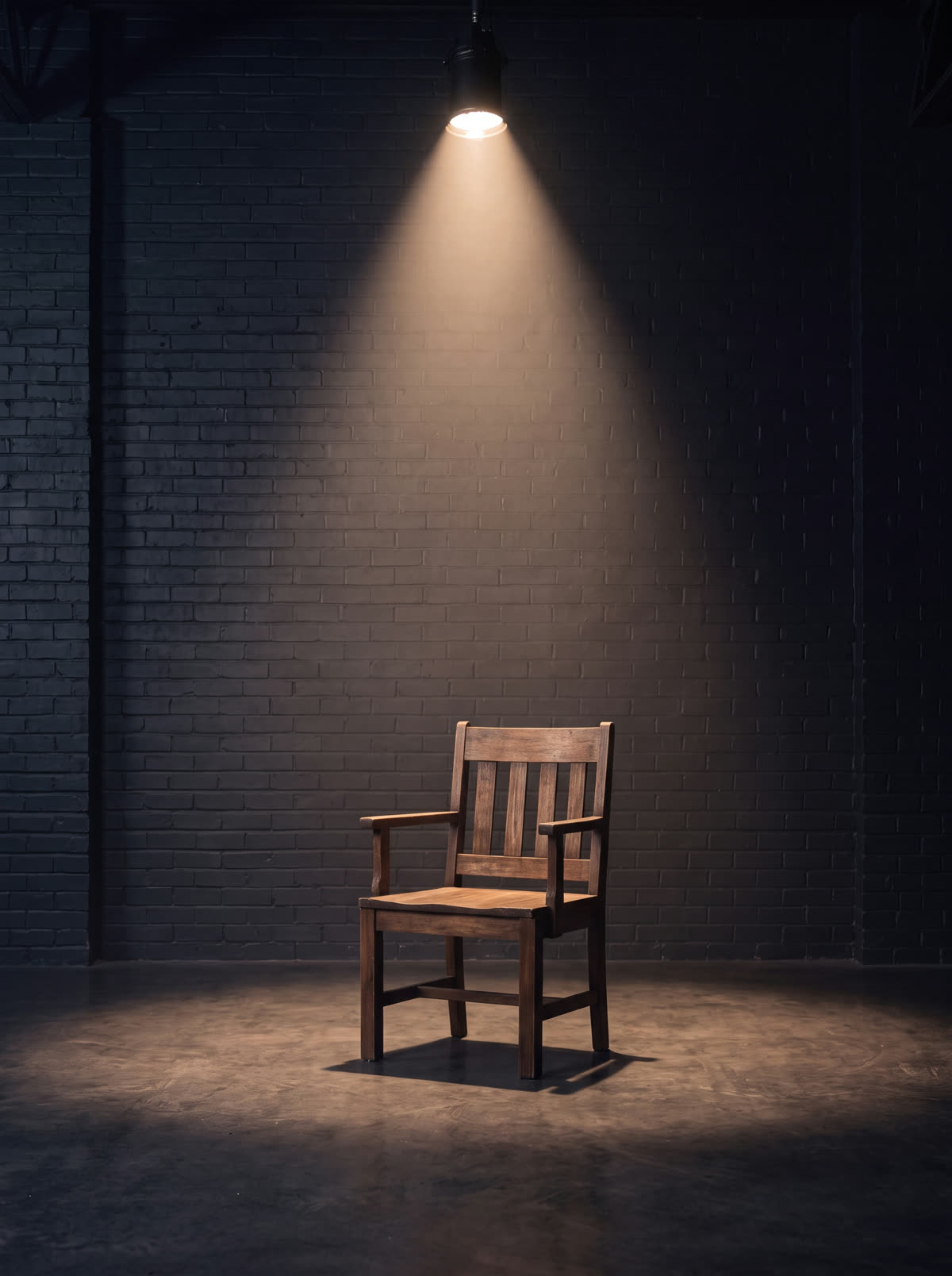An empty chair under the spotlight